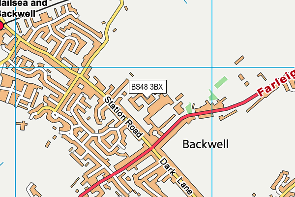 Backwell School map (BS48 3BX) - OS VectorMap District (Ordnance Survey)