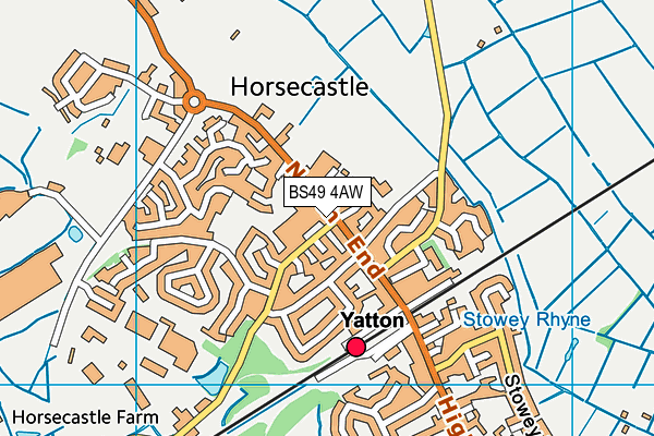 Yatton Rugby Football Club map (BS49 4AW) - OS VectorMap District (Ordnance Survey)