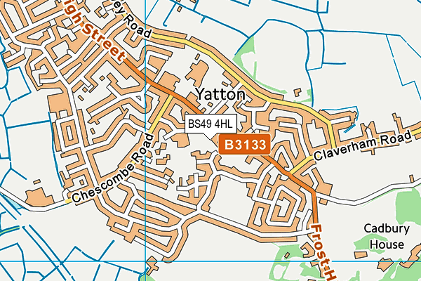 Yatton Village Hall map (BS49 4HL) - OS VectorMap District (Ordnance Survey)