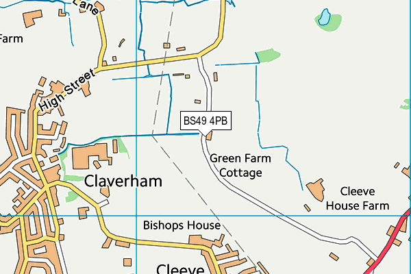 King George V Playing Fields (Claverham) map (BS49 4PB) - OS VectorMap District (Ordnance Survey)