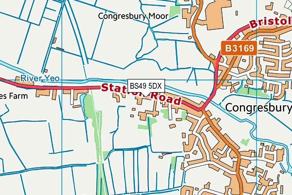 BS49 5DX map - OS VectorMap District (Ordnance Survey)