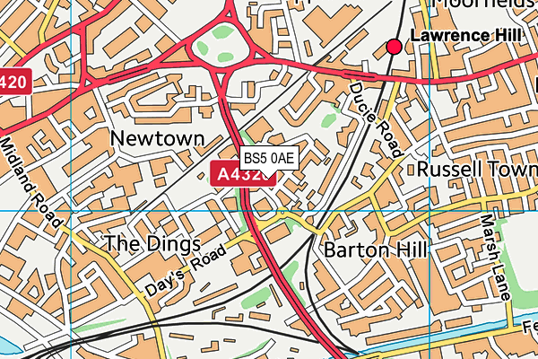 BS5 0AE map - OS VectorMap District (Ordnance Survey)