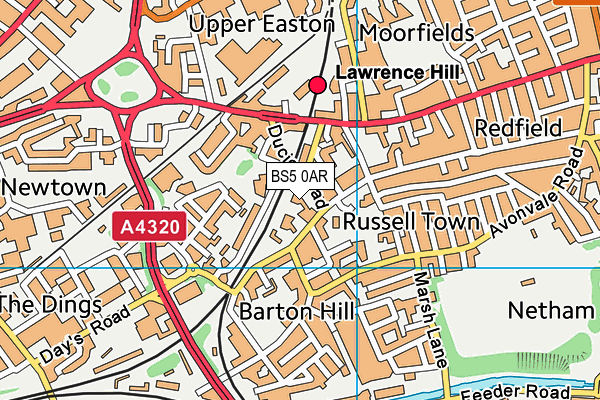 BS5 0AR map - OS VectorMap District (Ordnance Survey)