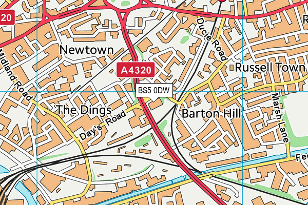 BS5 0DW map - OS VectorMap District (Ordnance Survey)