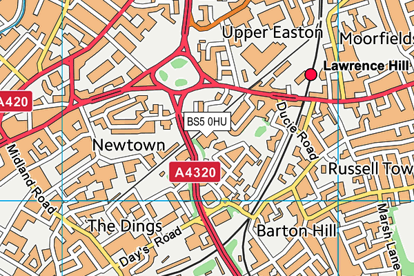 Pure Gym (Bristol Barrow Road) (Closed) map (BS5 0HU) - OS VectorMap District (Ordnance Survey)