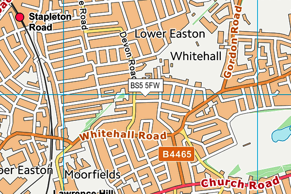 BS5 5FW map - OS VectorMap District (Ordnance Survey)