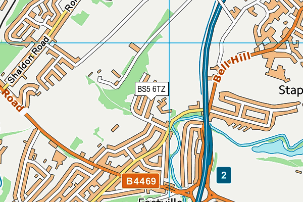 BS5 6TZ map - OS VectorMap District (Ordnance Survey)