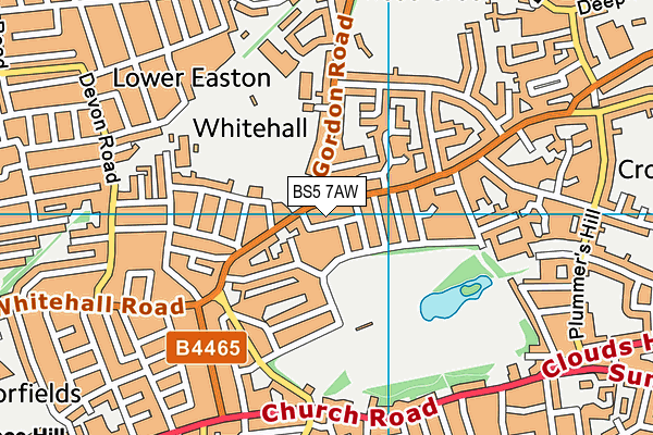 BS5 7AW map - OS VectorMap District (Ordnance Survey)