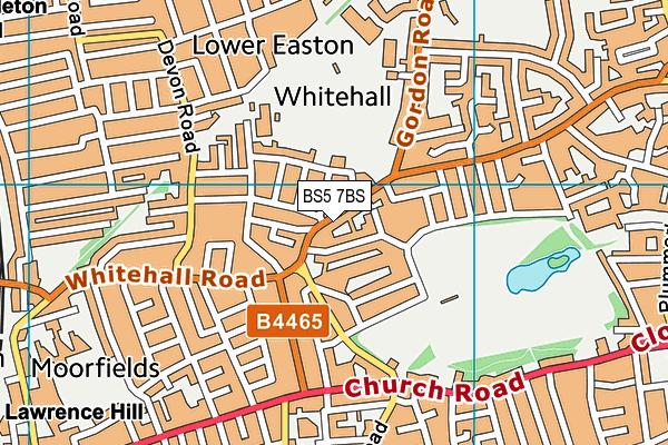 BS5 7BS map - OS VectorMap District (Ordnance Survey)