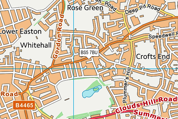 BS5 7BU map - OS VectorMap District (Ordnance Survey)