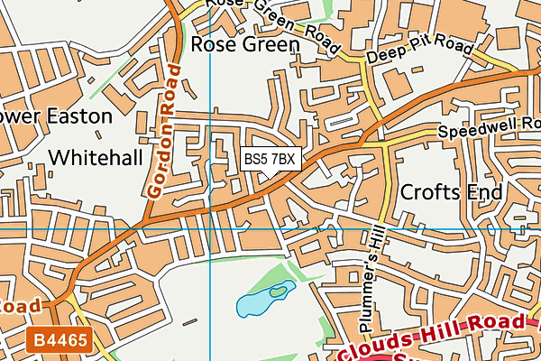 BS5 7BX map - OS VectorMap District (Ordnance Survey)