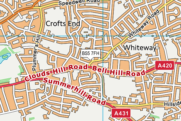 BS5 7FH map - OS VectorMap District (Ordnance Survey)