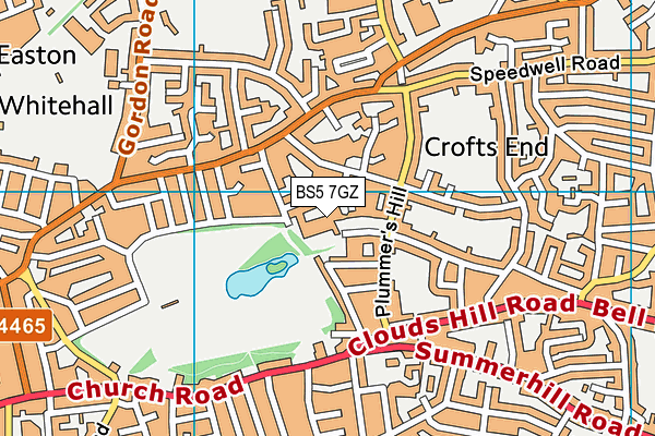 BS5 7GZ map - OS VectorMap District (Ordnance Survey)