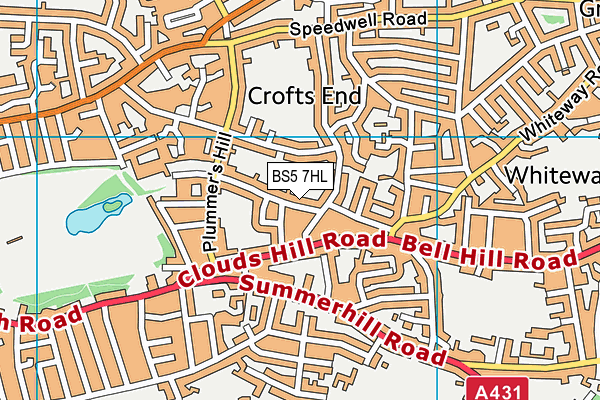 BS5 7HL map - OS VectorMap District (Ordnance Survey)