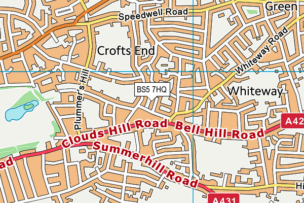 BS5 7HQ map - OS VectorMap District (Ordnance Survey)