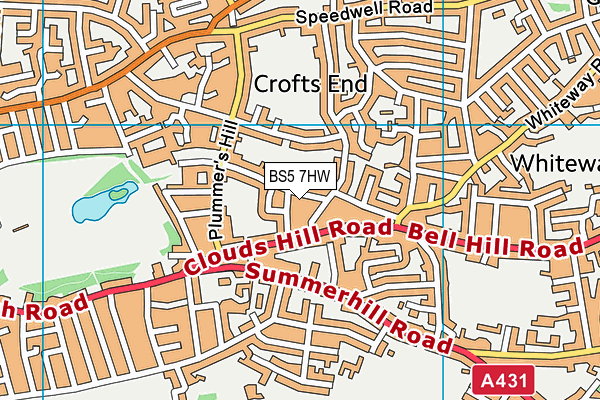 BS5 7HW map - OS VectorMap District (Ordnance Survey)