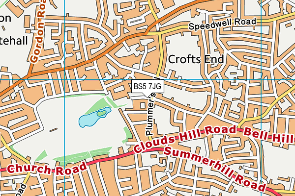 BS5 7JG map - OS VectorMap District (Ordnance Survey)