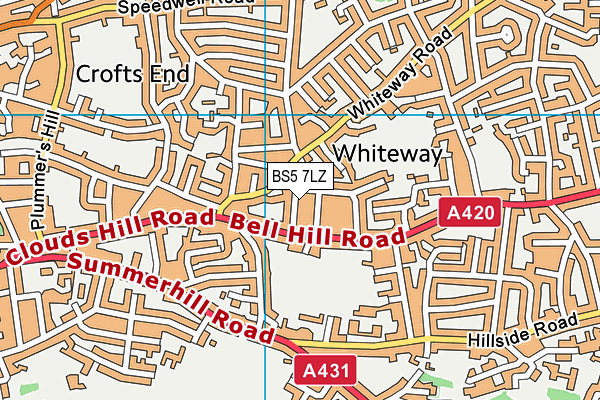 BS5 7LZ map - OS VectorMap District (Ordnance Survey)