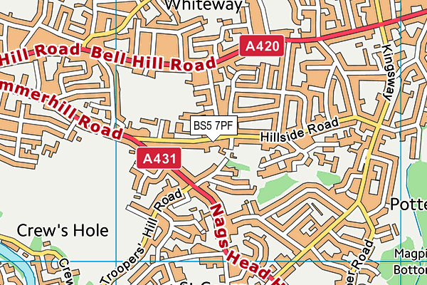 BS5 7PF map - OS VectorMap District (Ordnance Survey)