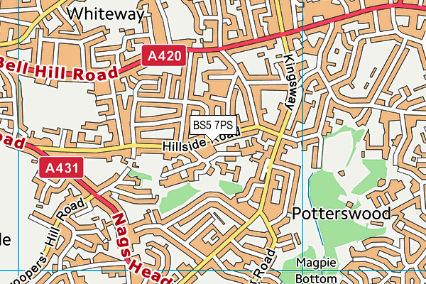 BS5 7PS map - OS VectorMap District (Ordnance Survey)