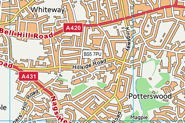 BS5 7PU map - OS VectorMap District (Ordnance Survey)