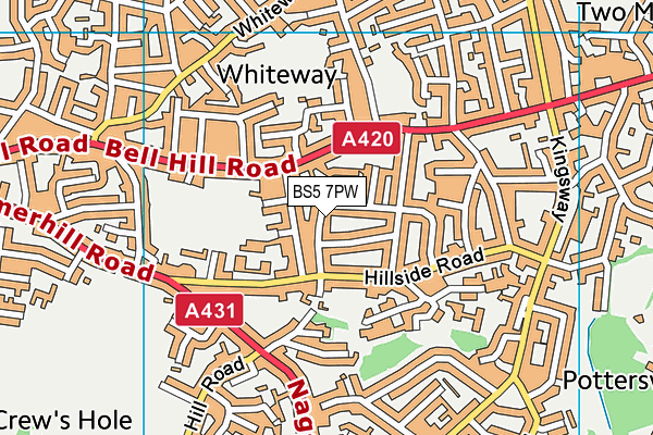 BS5 7PW map - OS VectorMap District (Ordnance Survey)