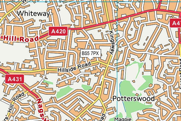 BS5 7PX map - OS VectorMap District (Ordnance Survey)