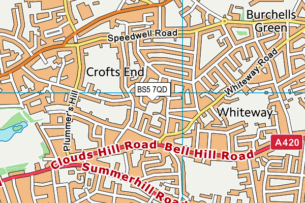 BS5 7QD map - OS VectorMap District (Ordnance Survey)