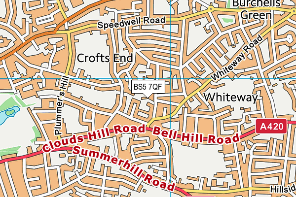 BS5 7QF map - OS VectorMap District (Ordnance Survey)