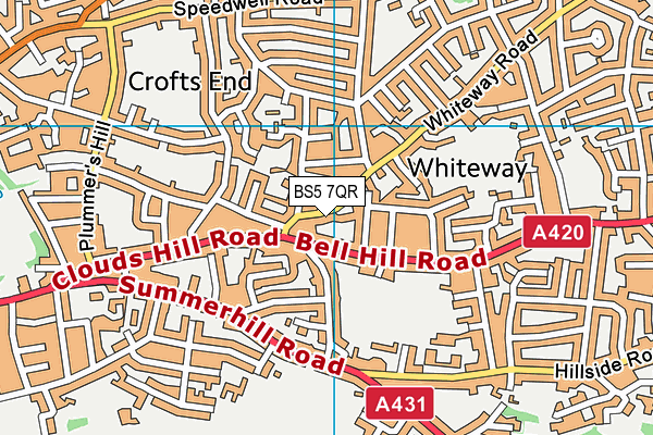 BS5 7QR map - OS VectorMap District (Ordnance Survey)