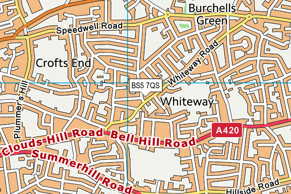 BS5 7QS map - OS VectorMap District (Ordnance Survey)