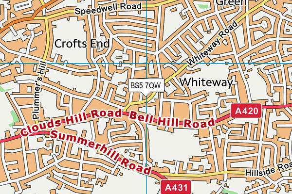 BS5 7QW map - OS VectorMap District (Ordnance Survey)