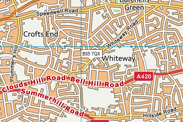 BS5 7QX map - OS VectorMap District (Ordnance Survey)