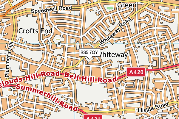 BS5 7QY map - OS VectorMap District (Ordnance Survey)