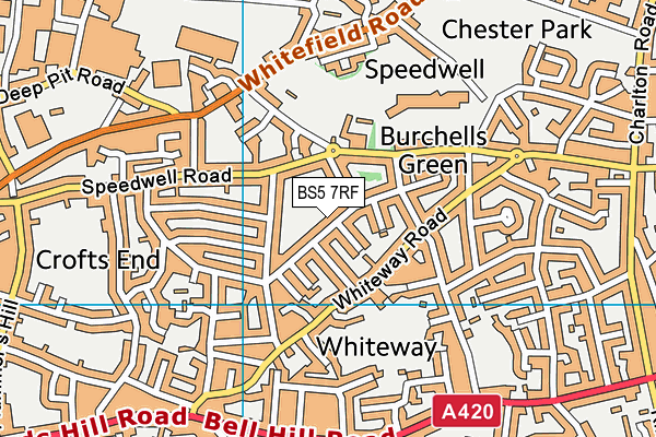 BS5 7RF map - OS VectorMap District (Ordnance Survey)