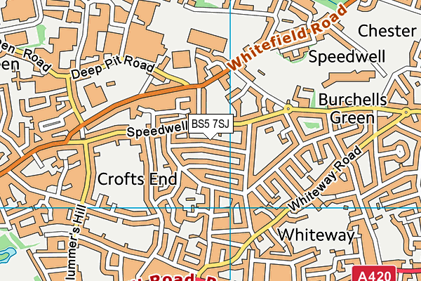 BS5 7SJ map - OS VectorMap District (Ordnance Survey)