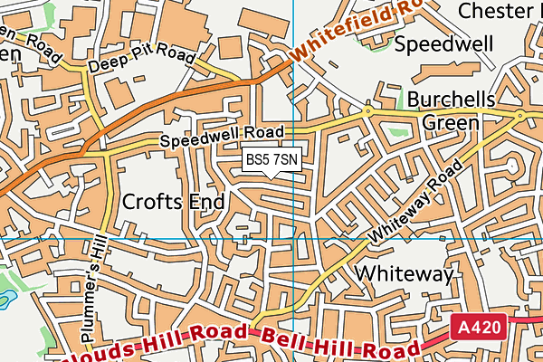 BS5 7SN map - OS VectorMap District (Ordnance Survey)