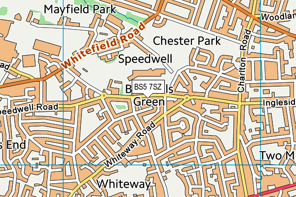 BS5 7SZ map - OS VectorMap District (Ordnance Survey)