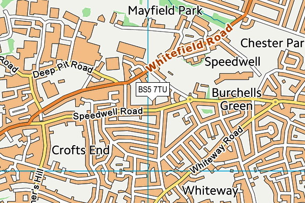 BS5 7TU map - OS VectorMap District (Ordnance Survey)