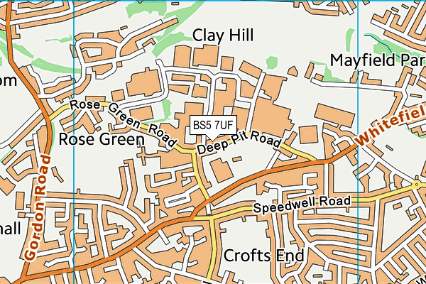 BS5 7UF map - OS VectorMap District (Ordnance Survey)