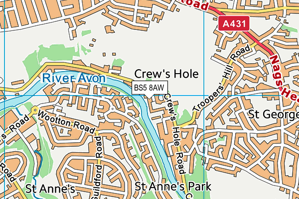 BS5 8AW map - OS VectorMap District (Ordnance Survey)