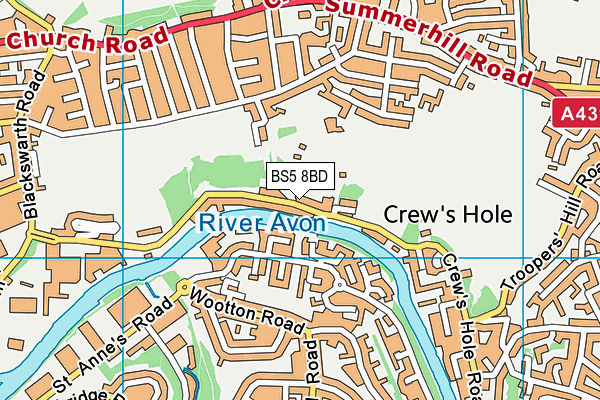 BS5 8BD map - OS VectorMap District (Ordnance Survey)