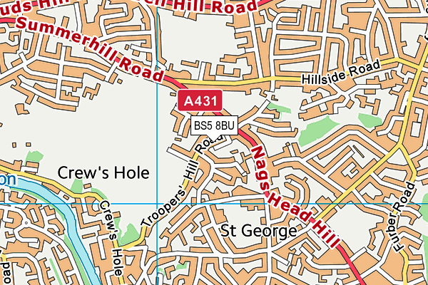 BS5 8BU map - OS VectorMap District (Ordnance Survey)