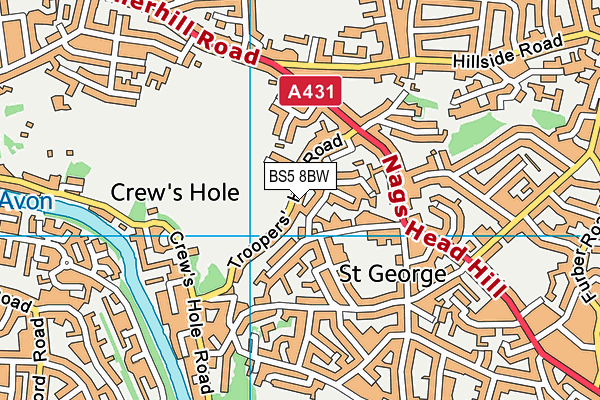 BS5 8BW map - OS VectorMap District (Ordnance Survey)