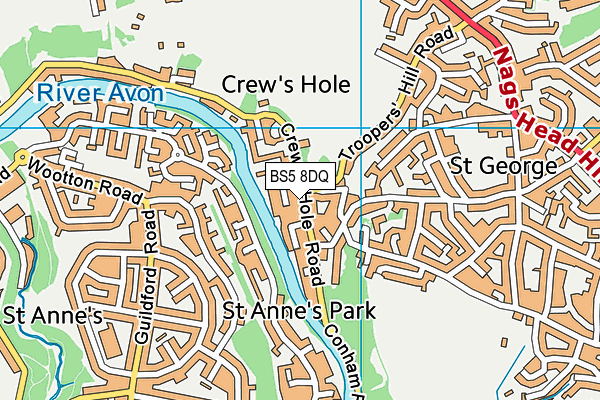 BS5 8DQ map - OS VectorMap District (Ordnance Survey)