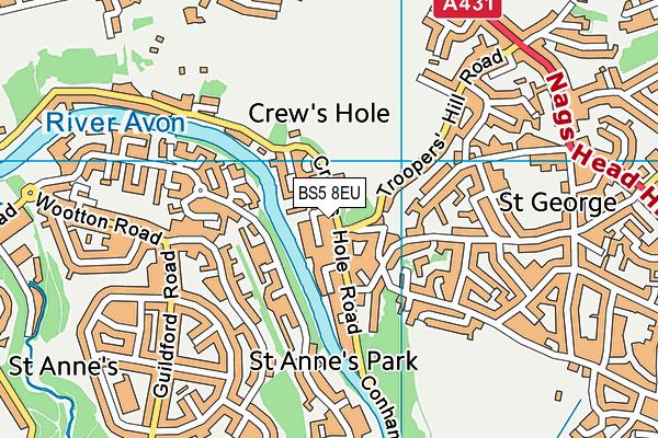 BS5 8EU map - OS VectorMap District (Ordnance Survey)