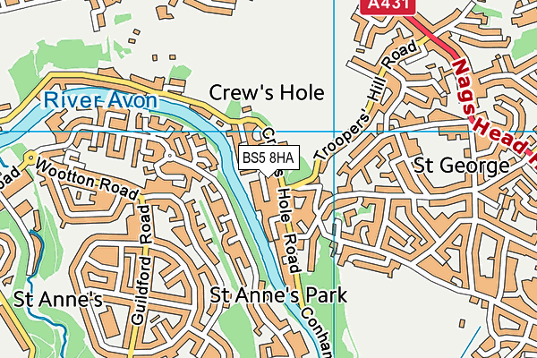 BS5 8HA map - OS VectorMap District (Ordnance Survey)