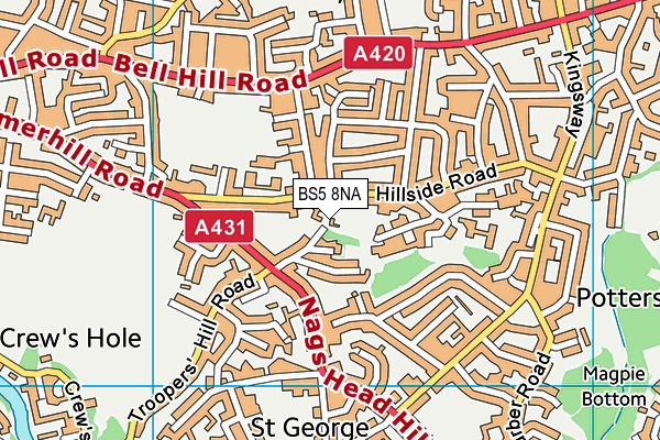 BS5 8NA map - OS VectorMap District (Ordnance Survey)