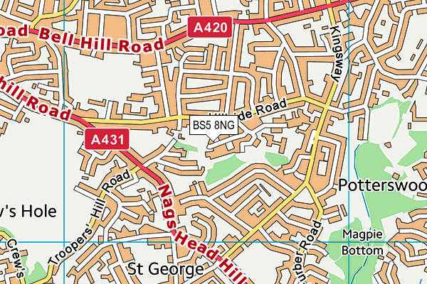 BS5 8NG map - OS VectorMap District (Ordnance Survey)