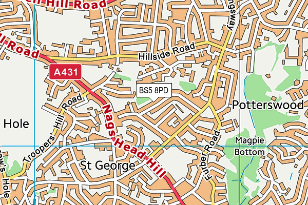 BS5 8PD map - OS VectorMap District (Ordnance Survey)